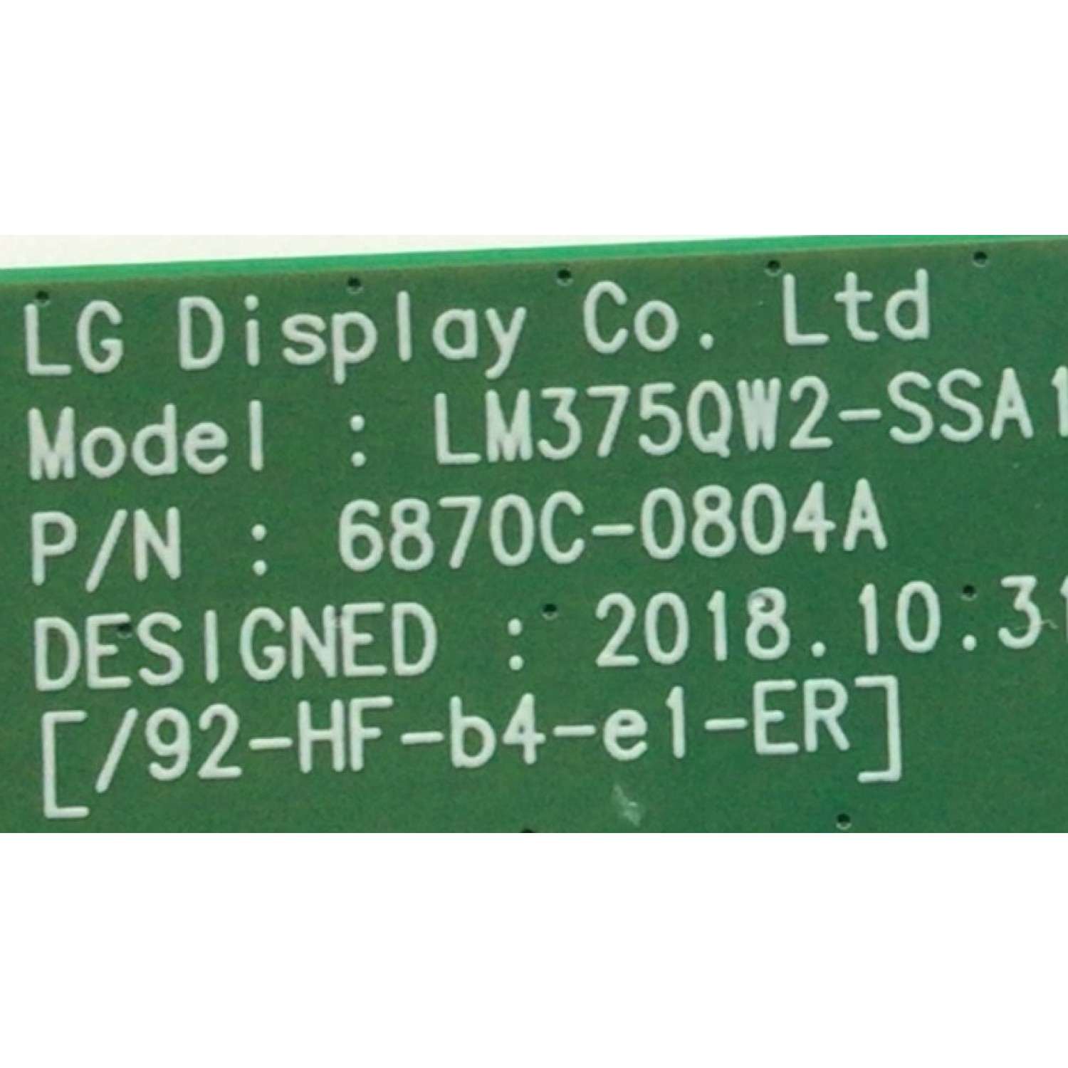 T-CON PARA MONITOR LG QHD CURVO / NUMERO DE PARTE 6871L-5896A / 6870C-0804A / 5896A / LM375QW2-SSA1 / PANEL LM375QW2 (SS)(A1) / MODELO 38WN95C - Imagen 2